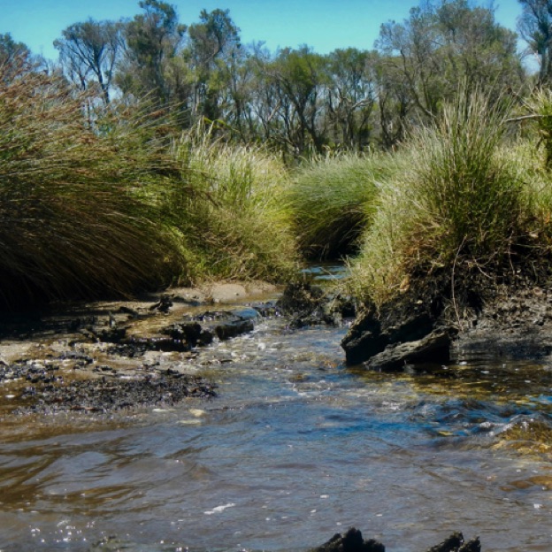 Freshwater spring in the wetlands Freshwater spring in the wetlands